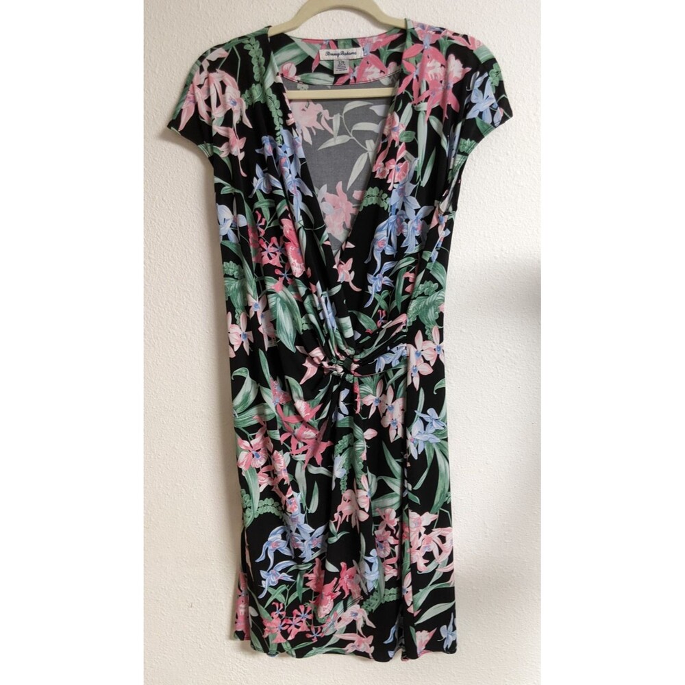 Tommy Bahama Women's Orchid Isle Faux Wrap Dress Tropical Classic Vacation Large - Picture 2 of 16